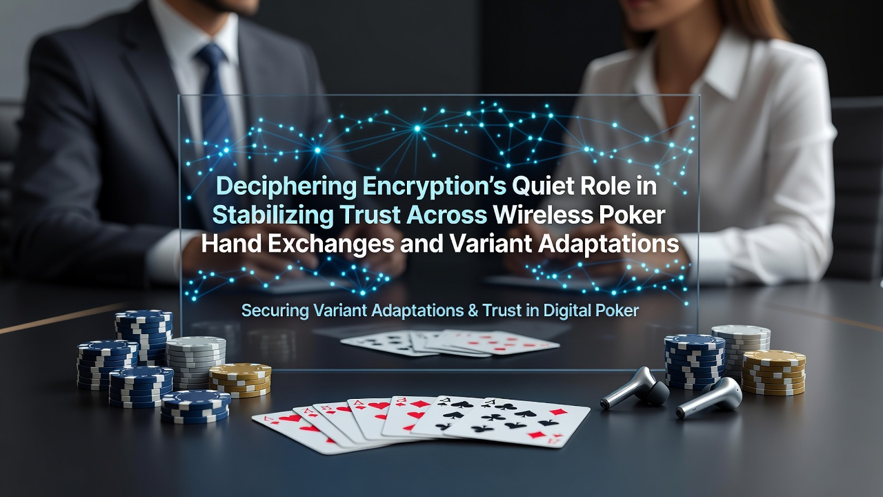 Wireless poker players exchanging encrypted data during a mobile tournament session