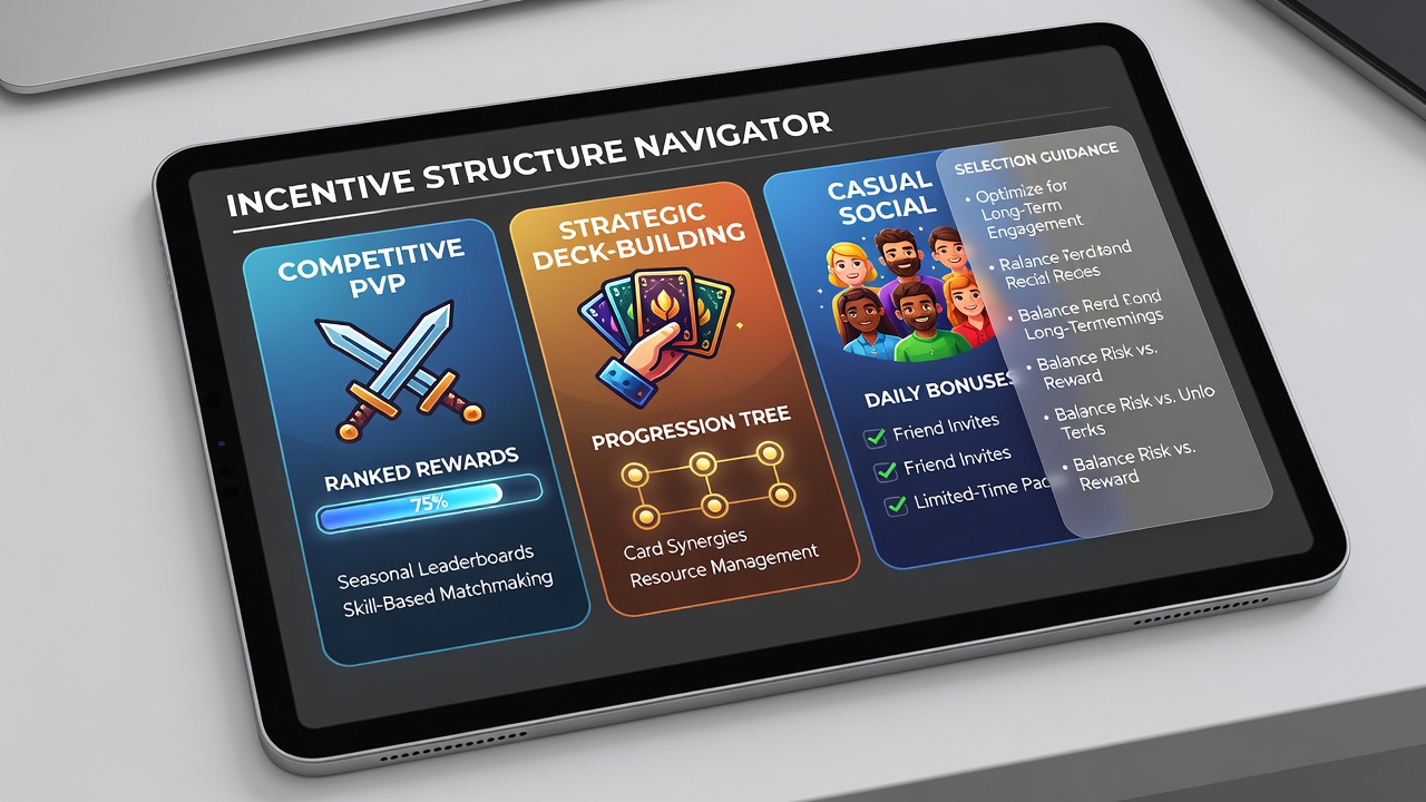 Analytics dashboard illustrating player distribution across card game categories on mobile devices
