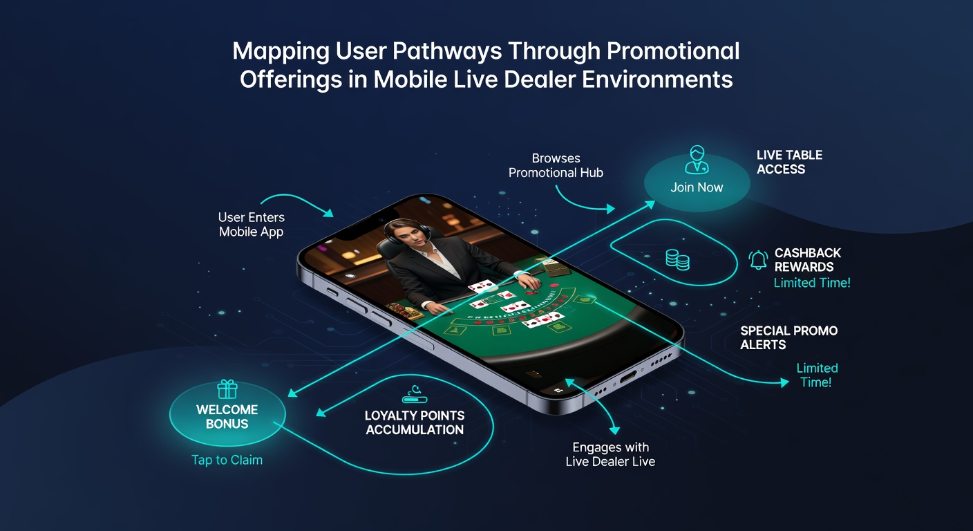 Mobile screen mockup displaying layered bonus notifications and live dealer table selection in a casino app