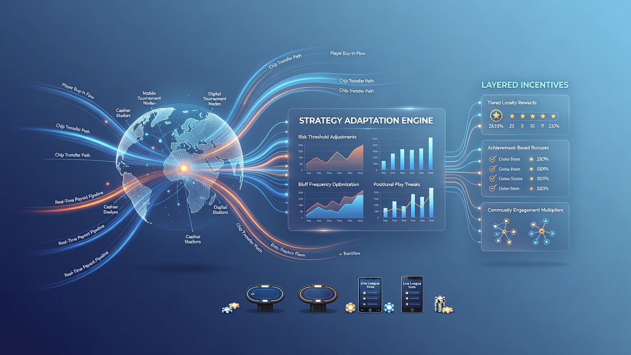 Mobile poker players adapting strategies based on tracked transaction and reward data
